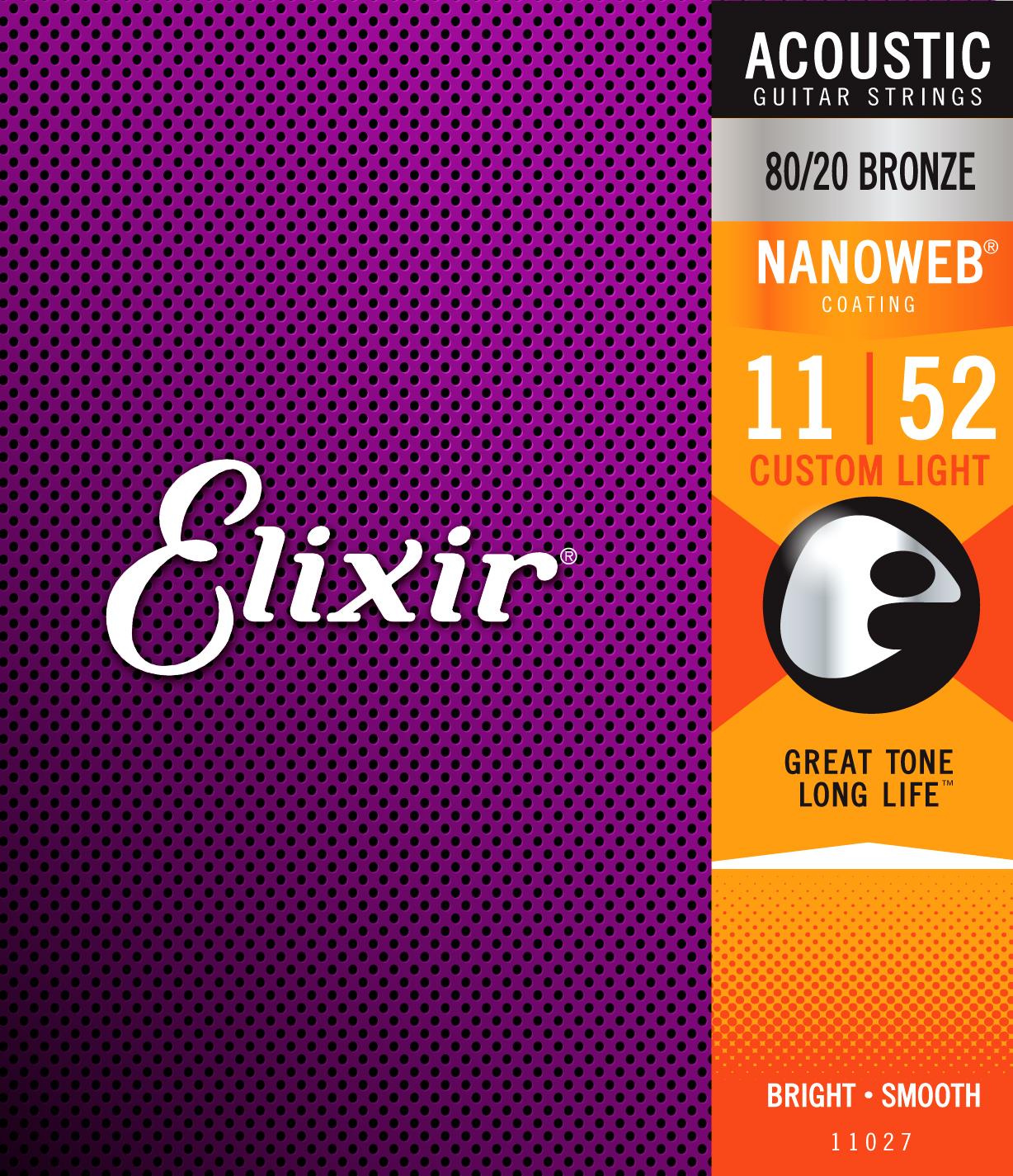 Elixir 11027 80/20 Bronze Nanoweb Light 11-52