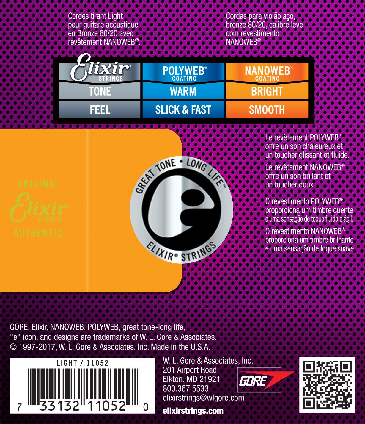 Elixir 11052 80/20 Bronze Nanoweb Light 12-53 - Afbeelding 2