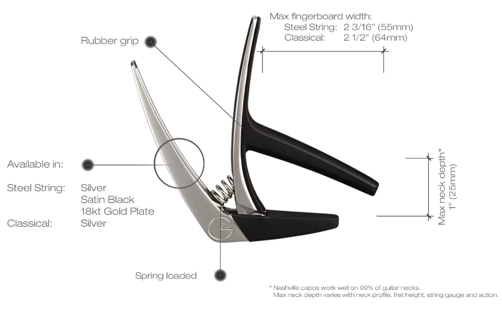 G7th Capo Nashville steelstring black - Afbeelding 2